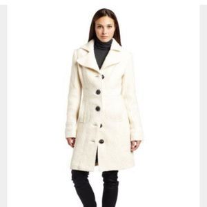 Y2K New D.E.P.T. Women's Curly Boucle Coat, Fresh Ecru